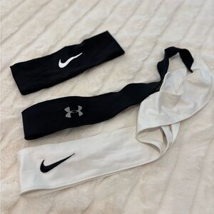 Nike and Under Armour Headbands Set